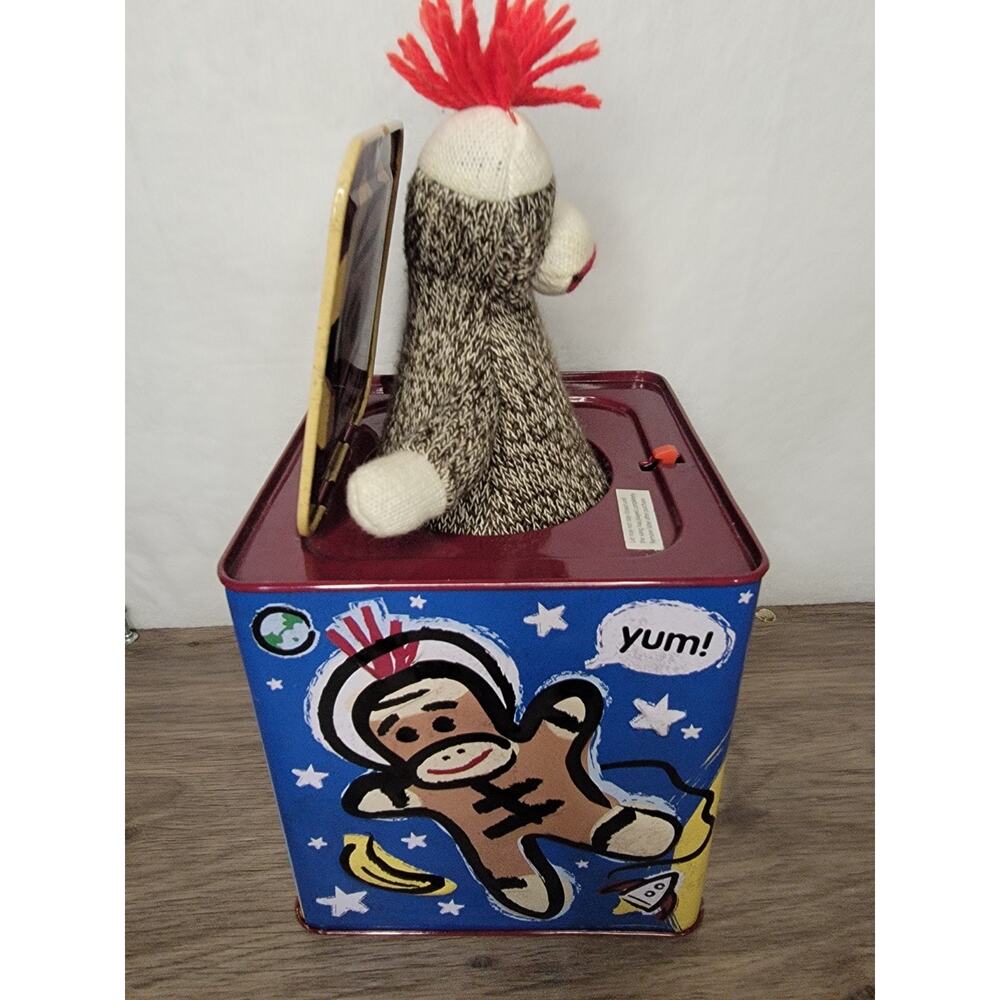 Schylling Musical Sock Monkey Jack in the Box Toy Tested Works - Picture 7 of 14